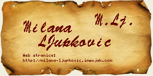 Milana LJupković vizit kartica
